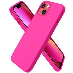 Compatible with iPhone 13 Case 6.1, Slim Liquid Silicone 3 Layers Full Covered Soft Gel Rubber Phone Case Protective Cover 6.1 Inch-Hot Pink Compatible with iPhone 13 Case 6.1, Slim Liquid Silicone 3 Layers Full Covered Soft Gel Rubber Phone Case Protective Cover 6.1 Inch-Hot Pink