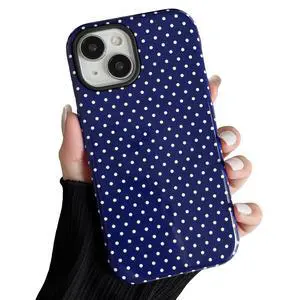 Magnetic Case for iPhone 13/14, Polka Dot Phone Case Cute for Girl Women, Compatible with Magsafe, Hard PC+Soft TPU Protective Phone Cover for iPhone 13/14-Navy Blue Magnetic Case for iPhone 13/14, Polka Dot Phone Case Cute for Girl Women, Compatible with Magsafe, Hard PC+Soft TPU Protective Phone Cover for iPhone 13/14-Navy Blue