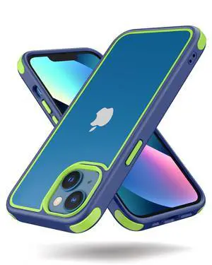 for iPhone 13/14 Crystal Clear Case, with Multicolor Protective Shockproof Bumpers, Not Yellowing Anti Scratch Transparent Hard PC Back & Soft Silicone TPU Frame Cover (Blue/Green) for iPhone 13/14 Crystal Clear Case, with Multicolor Protective Shockproof Bumpers, Not Yellowing Anti Scratch Transparent Hard PC Back & Soft Silicone TPU Frame Cover (Blue/Green)