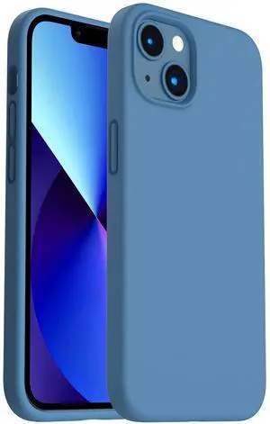 Shockproof Liquid Silicone Designed for iPhone 13 Case Gel Rubber Anti-Shock Cover Case Drop Protection 6.1inch-Blue Shockproof Liquid Silicone Designed for iPhone 13 Case Gel Rubber Anti-Shock Cover Case Drop Protection 6.1inch-Blue