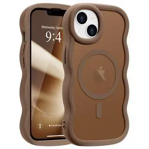 for iPhone 13/14 Case, Curly Wave Frame Hard Translucent Clear Back Cover for Women Men Compatible with Magsafe Stylish TPU Shockproof Drop Protection Phone Case for iPhone 14/13, Desert Gold for iPhone 13/14 Case, Curly Wave Frame Hard Translucent Clear Back Cover for Women Men Compatible with Magsafe Stylish TPU Shockproof Drop Protection Phone Case for iPhone 14/13, Desert Gold