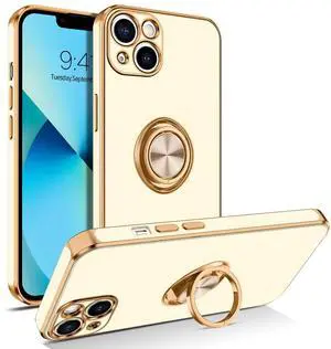 for iPhone 13 Case, Phone Case iPhone 13, Slim Fit 360° Ring Holder Shockproof Kickstand Magnetic Car Mount Supported Non-Slip Protective Women Girls Boys Cover for iPhone 13 6.1 Inch, White for iPhone 13 Case, Phone Case iPhone 13, Slim Fit 360° Ring Holder Shockproof Kickstand Magnetic Car Mount Supported Non-Slip Protective Women Girls Boys Cover for iPhone 13 6.1 Inch, White