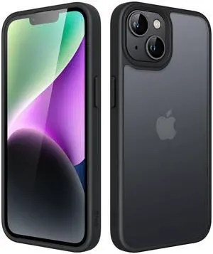 Matte Case for iPhone 14 6.1-Inch, Shockproof Military Grade Drop Protection, Frosted Translucent Back Phone Cover, Anti-Fingerprint (Black) Matte Case for iPhone 14 6.1-Inch, Shockproof Military Grade Drop Protection, Frosted Translucent Back Phone Cover, Anti-Fingerprint (Black)