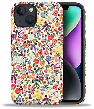 Case for iPhone 13/14,Shockproof TPU Bumper Drop Protection Hybrid 2-Layer Hard Cover for iPhone 13/14-Small Flowers-Bow Case for iPhone 13/14,Shockproof TPU Bumper Drop Protection Hybrid 2-Layer Hard Cover for iPhone 13/14-Small Flowers-Bow