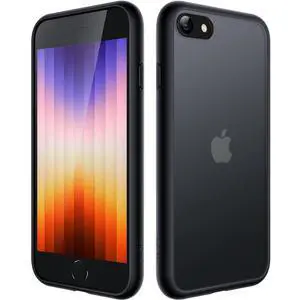 Matte Case for iPhone SE 3/2 (2022/2020), iPhone 8/7, 4.7-Inch, Shockproof Military Grade Drop Protection, Frosted Translucent Back Phone Cover, Anti-Fingerprint (Black) Matte Case for iPhone SE 3/2 (2022/2020), iPhone 8/7, 4.7-Inch, Shockproof Military Grade Drop Protection, Frosted Translucent Back Phone Cover, Anti-Fingerprint (Black)