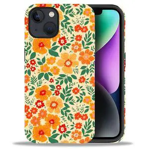 Case for iPhone 13/14,Shockproof TPU Bumper Drop Protection Hybrid 2-Layer Hard Cover for iPhone 13/14-Yellow Floral Case for iPhone 13/14,Shockproof TPU Bumper Drop Protection Hybrid 2-Layer Hard Cover for iPhone 13/14-Yellow Floral