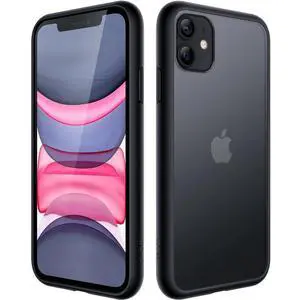 Matte Case for iPhone 11 6.1-Inch, Shockproof Military Grade Drop Protection, Frosted Translucent Back Phone Cover, Anti-Fingerprint (Black) Matte Case for iPhone 11 6.1-Inch, Shockproof Military Grade Drop Protection, Frosted Translucent Back Phone Cover, Anti-Fingerprint (Black)