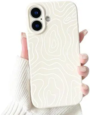 Compatible with iPhone 16 Case Cute Spiral Ripples Pattern for Women Girls Men Trendy Slim Fit TPU Bumper Silicone Shockproof Full Camera Protection Cover - White Compatible with iPhone 16 Case Cute Spiral Ripples Pattern for Women Girls Men Trendy Slim Fit TPU Bumper Silicone Shockproof Full Camera Protection Cover - White