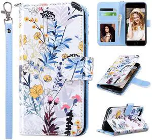 for iPhone SE 3(2022)/SE(2020)/8/7 Wallet Case with Card Holder, Premium Floral PU Leather Flip Case with Kickstand Card Slots,Wrist Strap, Durable Shockproof Cover 4.7 Inch, Forest for iPhone SE 3(2022)/SE(2020)/8/7 Wallet Case with Card Holder, Premium Floral PU Leather Flip Case with Kickstand Card Slots,Wrist Strap, Durable Shockproof Cover 4.7 Inch, Forest