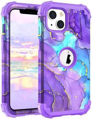 for iPhone 14 Case/iPhone 13 Case, Heavy Duty Shockproof Protection Soft Silicone Rubber+Hard Plastic Bumpers Hybrid Protective Case for iPhone 13/14 (6.1") - When Purple Meets Blue for iPhone 14 Case/iPhone 13 Case, Heavy Duty Shockproof Protection Soft Silicone Rubber+Hard Plastic Bumpers Hybrid Protective Case for iPhone 13/14 (6.1") - When Purple Meets Blue
