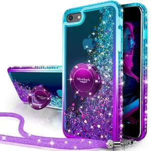 for iPhone SE Case 2022/2020, iPhone 8 Case, iPhone 7 Case, Moving Liquid Holographic Sparkle Glitter Case with Stand, Bling Ring iPhone SE3/2 iPhone 8/7 Case for Girls Women -Purple for iPhone SE Case 2022/2020, iPhone 8 Case, iPhone 7 Case, Moving Liquid Holographic Sparkle Glitter Case with Stand, Bling Ring iPhone SE3/2 iPhone 8/7 Case for Girls Women -Purple