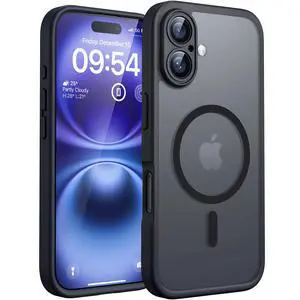for iPhone 16 Case, Upgraded Full Camera Protection, Compatible with Magsafe, Drop Protection, Translucent Magnetic Matte Phone Case for iPhone 16 6.1 inch (Black) for iPhone 16 Case, Upgraded Full Camera Protection, Compatible with Magsafe, Drop Protection, Translucent Magnetic Matte Phone Case for iPhone 16 6.1 inch (Black)