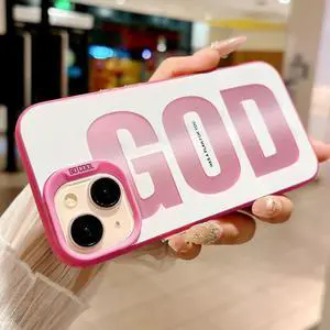 "GOD HAS A Plan for You Phone Case for iPhone 15, Cute Fashion Letter Print Aesthetics Design Simple Case, Soft TPU Slim Shockproof Cover for Girls Women and Men - Pink "GOD HAS A Plan for You Phone Case for iPhone 15, Cute Fashion Letter Print Aesthetics Design Simple Case, Soft TPU Slim Shockproof Cover for Girls Women and Men - Pink