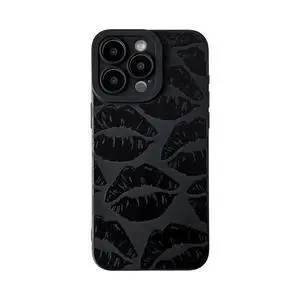 Black Lips Print Soft Phone Case Compatible with iPhone Case (Black,for iPhone 14) Black Lips Print Soft Phone Case Compatible with iPhone Case (Black,for iPhone 14)