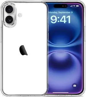Compatible with iPhone 16 Case Clear, Soft Transparent TPU Cover, Slim Thin Shockproof Phone Case for iPhone 16 6.1-Inch, Clear Compatible with iPhone 16 Case Clear, Soft Transparent TPU Cover, Slim Thin Shockproof Phone Case for iPhone 16 6.1-Inch, Clear