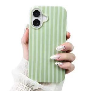 Compatible with iPhone 16 Case,Cute Aesthetic Striped Pattern Cover for Women Girls,Soft TPU Shockproof Protective Stylish Kawaii Case for iPhone 16 6.1",Green Compatible with iPhone 16 Case,Cute Aesthetic Striped Pattern Cover for Women Girls,Soft TPU Shockproof Protective Stylish Kawaii Case for iPhone 16 6.1",Green