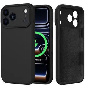 for iPhone 17 Pro Case Silicone, MagSafe Compatible, Black for iPhone 17 Pro Case Silicone, MagSafe Compatible, Black