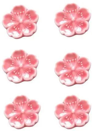 Elegant Cherry Blossom Ceramic Chopsticks Rest Rack Dinner Spoon Stand Knife Fork Holder,Sakura Chopsticks Stand(Set of 6) Elegant Cherry Blossom Ceramic Chopsticks Rest Rack Dinner Spoon Stand Knife Fork Holder,Sakura Chopsticks Stand(Set of 6)