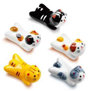 5 Pack Cat Chopsticks Holder Set Cute Chopsticks Rest Japanese Style Porcelain Lucky Cat Spoon Rest ceramic chopsticks for Dinner Fork Knife Tableware, Decoration Home Kitchen Gift 5 Pack Cat Chopsticks Holder Set Cute Chopsticks Rest Japanese Style Porcelain Lucky Cat Spoon Rest ceramic chopsticks for Dinner Fork Knife Tableware, Decoration Home Kitchen Gift