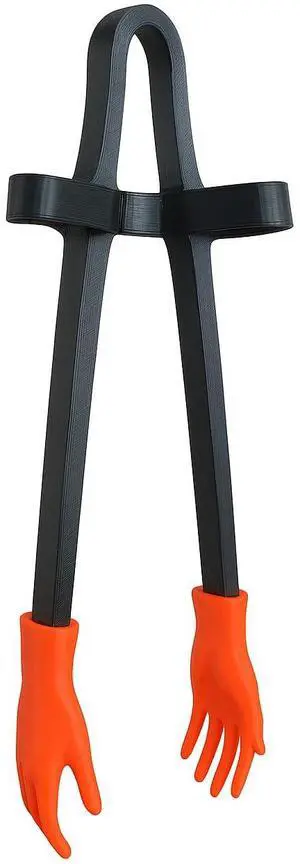 Snack Chopsticks for Clean Hands No-Mess Finger Tongs for Gaming, Office and more (black and orange) Snack Chopsticks for Clean Hands No-Mess Finger Tongs for Gaming, Office and more (black and orange)