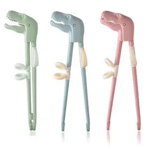Kids Training Chopsticks, ChaLeeMOO Reusable Dinosaur Trainer Chopsticks Helper Set, Cute T-Rex Kids Utensils, Both for Right-handed and Left-handed Also Great for Adults to Use, 3 Pairs BPA Free Kids Training Chopsticks, ChaLeeMOO Reusable Dinosaur Trainer Chopsticks Helper Set, Cute T-Rex Kids Utensils, Both for Right-handed and Left-handed Also Great for Adults to Use, 3 Pairs BPA Free