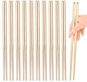 10 Pairs Stainless Steel Chopsticks Reusable,Metal Reusable Chopsticks,9 Inch(Gold Chop sticks reusable dishwasher safe 10 Pairs Stainless Steel Chopsticks Reusable,Metal Reusable Chopsticks,9 Inch(Gold Chop sticks reusable dishwasher safe