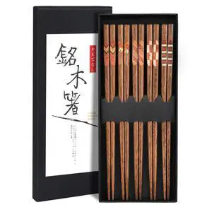 5 Pairs Wooden Chopsticks Reusable Japanese Hardwood Chop Sticks 5 Pairs Wooden Chopsticks Reusable Japanese Hardwood Chop Sticks