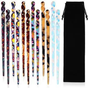 12 Pieces Acetate Hair Sticks Hair Chopsticks Tortoise Shell Leopard Print Shell Pins Vintage Chinese Chopstick Styling Accessories for Women, 6 Style(Vivid Pattern) 12 Pieces Acetate Hair Sticks Hair Chopsticks Tortoise Shell Leopard Print Shell Pins Vintage Chinese Chopstick Styling Accessories for Women, 6 Style(Vivid Pattern)