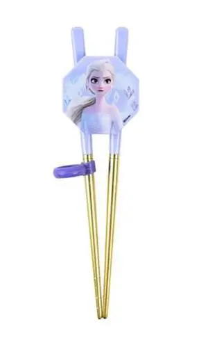 Frozen Elsa Princess Titanium Stainless Steel Training Chopsticks, Finger Ring Can Be Moved for Right or Left Handed, Made in Korea Frozen Elsa Princess Titanium Stainless Steel Training Chopsticks, Finger Ring Can Be Moved for Right or Left Handed, Made in Korea