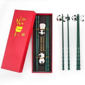 Panda Chopsticks Gift Set, 2 Pairs Non-slip Chopsticks with Red Gift Case, Dishwasher Safe, Perfect for Thanksgiving Day, ChristmasGreen Panda Chopsticks Gift Set, 2 Pairs Non-slip Chopsticks with Red Gift Case, Dishwasher Safe, Perfect for Thanksgiving Day, ChristmasGreen
