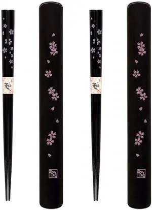 3643, Portable Chopsticks with Case Reusable Chinese Korean Japanese Bamboo Travel Chop Sticks Utensil Dishwasher Safe Made in Japan, Sakura Pattern, Set of 2 3643, Portable Chopsticks with Case Reusable Chinese Korean Japanese Bamboo Travel Chop Sticks Utensil Dishwasher Safe Made in Japan, Sakura Pattern, Set of 2