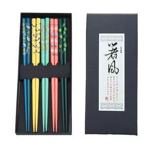 Handmade Japanese Chopsticks Reusable Natural Wooden Chopstick with Box, 5 Pairs Gift Set Handmade Japanese Chopsticks Reusable Natural Wooden Chopstick with Box, 5 Pairs Gift Set
