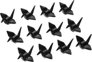 Japanese Origami Crane Chopstick Rest 12-Pack, Porcelain Ceramic Holder for Sushi, Ramen & Asian Tableware, Decorative Chopstick Stand for Restaurant Dining, Black Japanese Origami Crane Chopstick Rest 12-Pack, Porcelain Ceramic Holder for Sushi, Ramen & Asian Tableware, Decorative Chopstick Stand for Restaurant Dining, Black