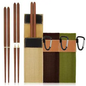 Rosewood 6 Pieces Christmas Foldable Wood Chopsticks Portable Outdoor Utensils Reusable Travel Chopsticks Collapsible with Carrying Pouch Rosewood 6 Pieces Christmas Foldable Wood Chopsticks Portable Outdoor Utensils Reusable Travel Chopsticks Collapsible with Carrying Pouch