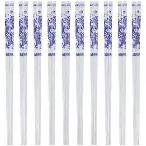 10 Pairs Ceramic Chopsticks Blue and White Porcelain Dinner Utensils Skid Resistant Dishwasher Safe Multi-Function Home Kitchen Dining 10 Pairs Ceramic Chopsticks Blue and White Porcelain Dinner Utensils Skid Resistant Dishwasher Safe Multi-Function Home Kitchen Dining
