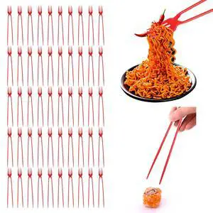 50 Piece Chopstick Fork, Plastic Fork Combo, Training Chopsticks for Adults, for Outdoor Camping Picnic (Red) 50 Piece Chopstick Fork, Plastic Fork Combo, Training Chopsticks for Adults, for Outdoor Camping Picnic (Red)