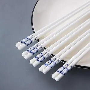 10 Pairs Ceramic Chopsticks With Blue Flower Pattern, 9.72 inch High-grade Chinese Bone Porcelain Chopsticks with Delicate Box, Easy to Clean, Dishwasher Safe Microwave Safe Chopsticks 10 Pairs Ceramic Chopsticks With Blue Flower Pattern, 9.72 inch High-grade Chinese Bone Porcelain Chopsticks with Delicate Box, Easy to Clean, Dishwasher Safe Microwave Safe Chopsticks