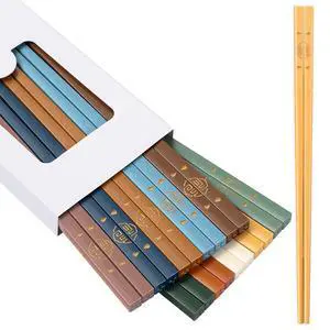 10 Pairs Fiberglass Chopsticks Reusable | Dishwasher Safe | BPA-free | Non-slip Chop Sticks Set - 9.45in 10 Pairs Fiberglass Chopsticks Reusable | Dishwasher Safe | BPA-free | Non-slip Chop Sticks Set - 9.45in