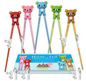 Kids Training Chopsticks for Toddlers, Kids and Adults with 5 Pairs of Removable Finger Helpers, Animal Design, BPA-Free, Dishwasher-Safe (Bears 5-Pack) Kids Training Chopsticks for Toddlers, Kids and Adults with 5 Pairs of Removable Finger Helpers, Animal Design, BPA-Free, Dishwasher-Safe (Bears 5-Pack)