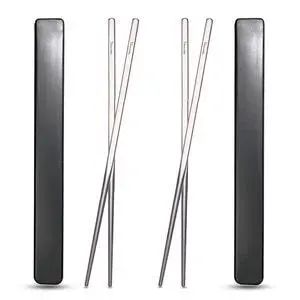 Titanium Chopsticks with Case, XBD Gears 2 Pairs of 9 Inches Square Chopstick Set Dishwasher Safe Reusable for Home & Travel (2-Pair Chopsticks) Titanium Chopsticks with Case, XBD Gears 2 Pairs of 9 Inches Square Chopstick Set Dishwasher Safe Reusable for Home & Travel (2-Pair Chopsticks)