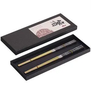 Chopsticks Reusable Titanium Plated Metal Chopsticks 304 Stainless Steel Chopstick Dishwasher safe Japanese Korean lightweight Engraved Anti-slip Chop sticks for Eating 2 Pairs Gift Set Black Gold Chopsticks Reusable Titanium Plated Metal Chopsticks 304 Stainless Steel Chopstick Dishwasher safe Japanese Korean lightweight Engraved Anti-slip Chop sticks for Eating 2 Pairs Gift Set Black Gold