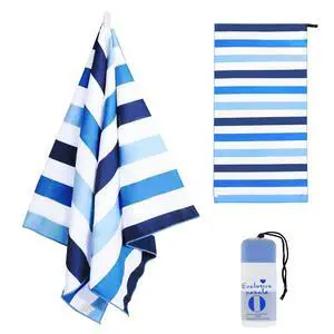 Quick Dry Beach Towel, Large Lightweight Sandfree Pool Towel for Swimming Camping Travel with Bag (Blue, 30x60 Inches) Quick Dry Beach Towel, Large Lightweight Sandfree Pool Towel for Swimming Camping Travel with Bag (Blue, 30x60 Inches)