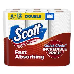 Paper Towels, Choose-A-Sheet, 6 Double Rolls = 12 Regular Rolls (108 Sheets Per Roll) Paper Towels, Choose-A-Sheet, 6 Double Rolls = 12 Regular Rolls (108 Sheets Per Roll)