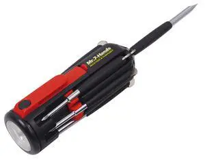 Tools Original Mr. 7-Hands, Multi Screwdriver Hand Tool, All In One Patented Screwdriver, 8 Screwdrivers in 1 Tool with Worklight and Flashlight - Red - DT1719 Tools Original Mr. 7-Hands, Multi Screwdriver Hand Tool, All In One Patented Screwdriver, 8 Screwdrivers in 1 Tool with Worklight and Flashlight - Red - DT1719