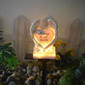Solar Powered Love Angel Wing Light, Garden Decorative Resin Beautiful Valentine's Day Floor Light, Wireless Twilight to Dawn LED Lamp Waterproof. Solar Powered Love Angel Wing Light, Garden Decorative Resin Beautiful Valentine's Day Floor Light, Wireless Twilight to Dawn LED Lamp Waterproof.