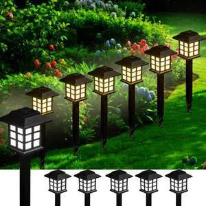 6 Packs of LED Solar House Lights, Outdoor Courtyard Decoration Floor Plug-in Warm Light, Wireless Dusk to Dawn Waterproof Garden Road Landscape Lights. 6 Packs of LED Solar House Lights, Outdoor Courtyard Decoration Floor Plug-in Warm Light, Wireless Dusk to Dawn Waterproof Garden Road Landscape Lights.