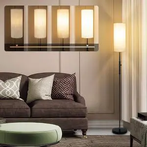 Floor Lamps for Living Room, Modern Standing Lamp, Minimalist Pole Lamps, Stepless Dimmable 9W Bulb Included, Tall Lamp with Linen Shade, Lamps for Bedroom, Office, Kids Room, Reading Light Floor Lamps for Living Room, Modern Standing Lamp, Minimalist Pole Lamps, Stepless Dimmable 9W Bulb Included, Tall Lamp with Linen Shade, Lamps for Bedroom, Office, Kids Room, Reading Light