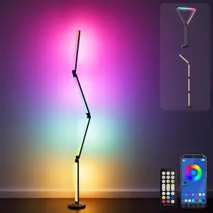 Corner Floor Lamp-2200 Lumen Smart Lamp with App and Remote Control, Lamp can be Folded 360°, Music Sync and 16 Million DIY Colors, Floor Lamp for Living Rooms, Bedrooms and Gaming Rooms Corner Floor Lamp-2200 Lumen Smart Lamp with App and Remote Control, Lamp can be Folded 360°, Music Sync and 16 Million DIY Colors, Floor Lamp for Living Rooms, Bedrooms and Gaming Rooms