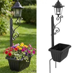Solar Lamp Post Light with Planter, Auto On/Off Solar Light Planter Box Solar Lamp Post Light with Planter, Auto On/Off Solar Light Planter Box