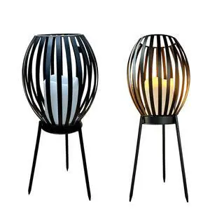 Stand Up Solar Lights Outdoor Floor Lamp, Stripes Stand Up Solar Lights Outdoor Floor Lamp, Stripes